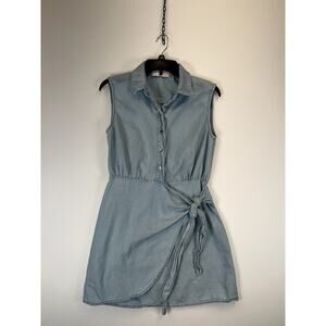 MNG Dress Women’s Medium Blue Sleeveless Polyester Blend